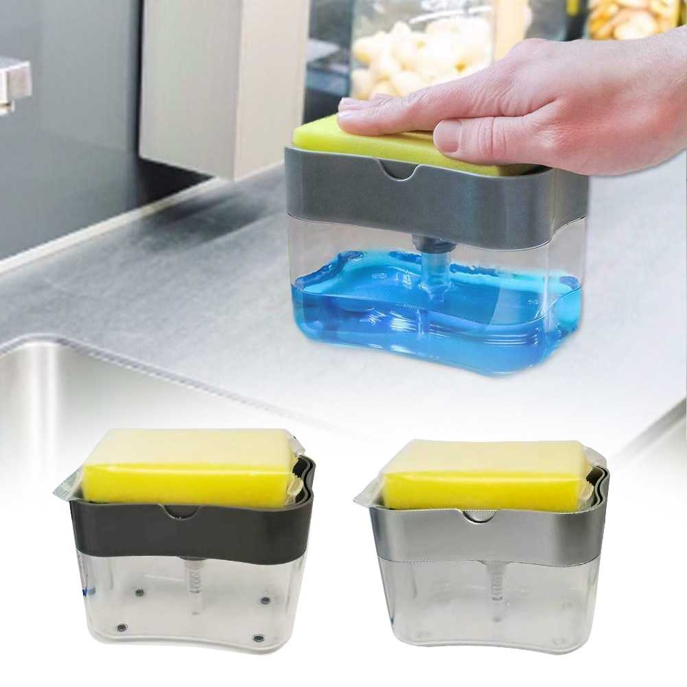 (100% BARANG ORI) HOUSEEN Kotak Dispenser Sabun Cuci Piring Hand Push Sponge - O933