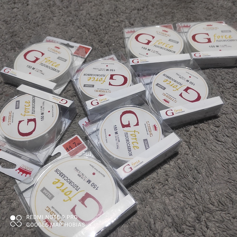 Senar pancing kuat fluoro carbon gamaru G force 0.10, 0.12, 0.14. 0.16. 0.18. 0.20