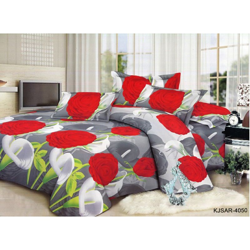 Sprei Disperse Bunga Merah Putih