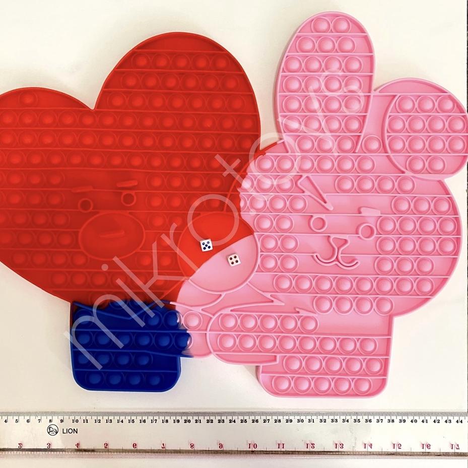 ZW MAINAN FIDGET POP IT BTS BT21 JUMBO DADU / 20cm TATA COOKY CHIMMY RJ KOYA ZW Terkini'