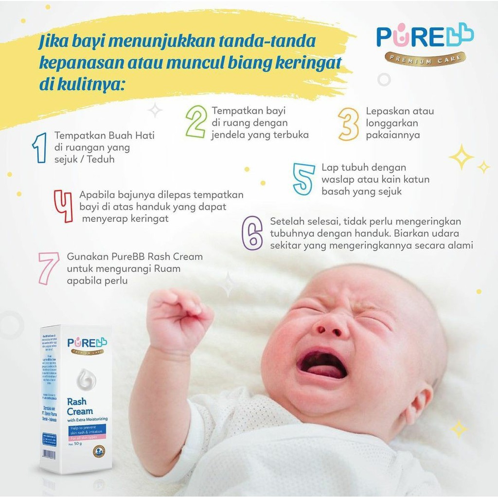 PURE bb RASH CREAM PureBB Baby Krim mengobati kulit kemerahan iritasi ruam bayi