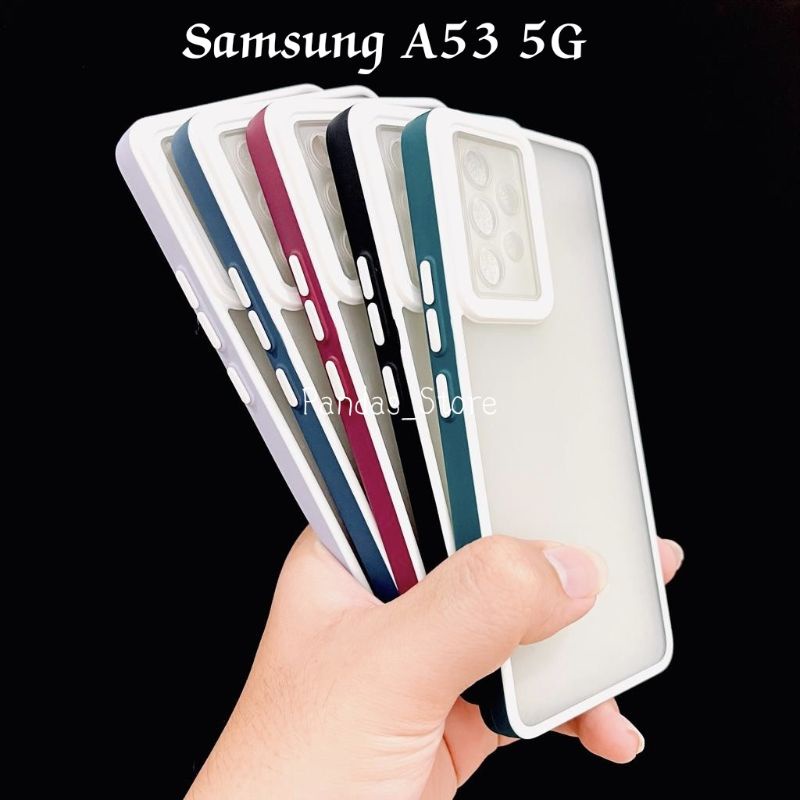 Pro Hybird Samsung A53 5G Softcase Halus dan Elegan / Pinggiran Garis Putih Keren (Pandas)