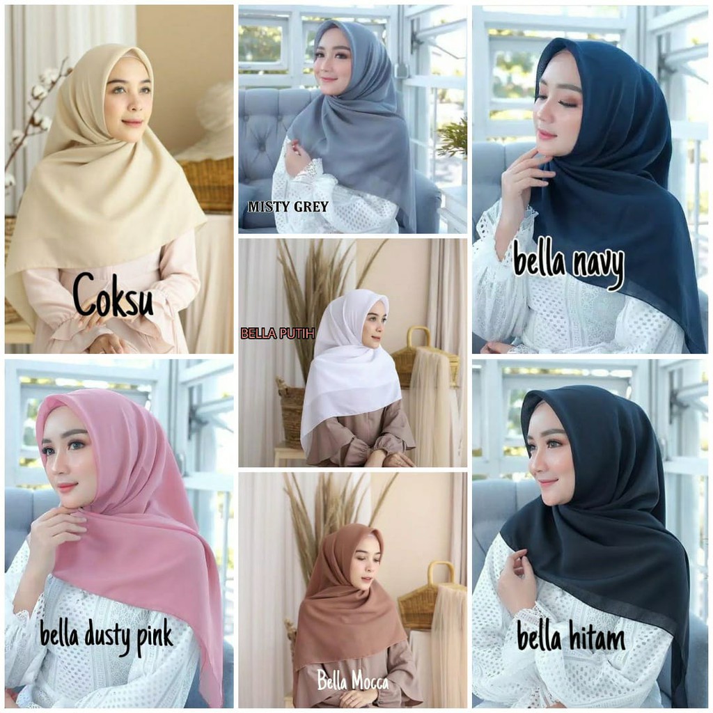 NAYLA Jilbab Hijab Kerudung Segiempat Bella Square Scarf Pashmina SALE Termurah