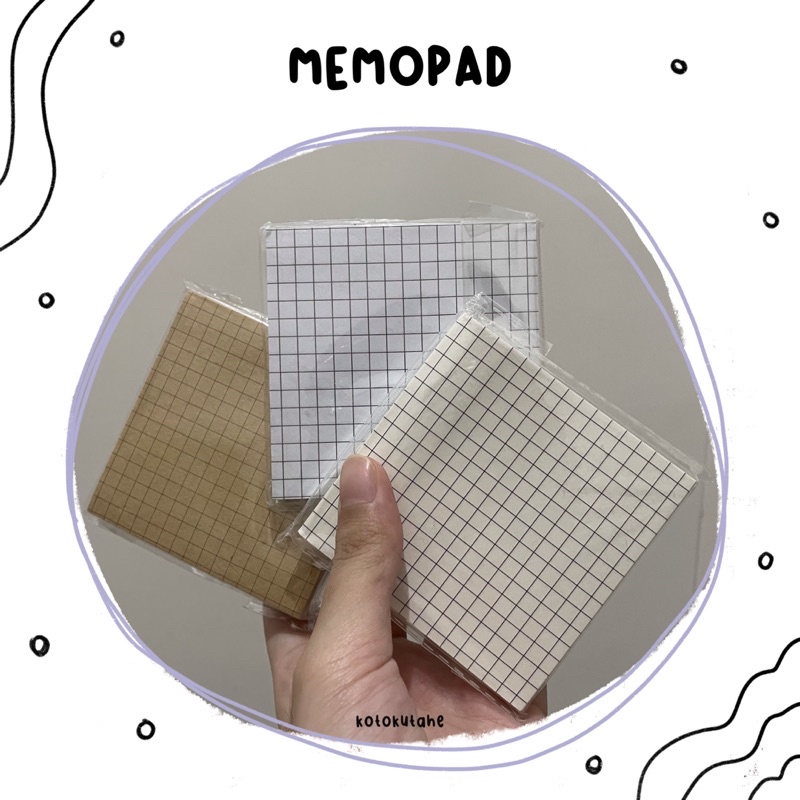 

50lembar Memopad Grid Aesthetic Journal / Sticky Note
