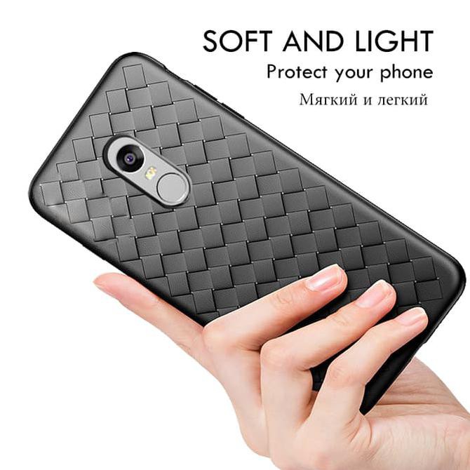 CASE XIAOMI REDMI 5 - 5 PLUS SOFT CASING BACK COVER LEATHER TPU WOVEN