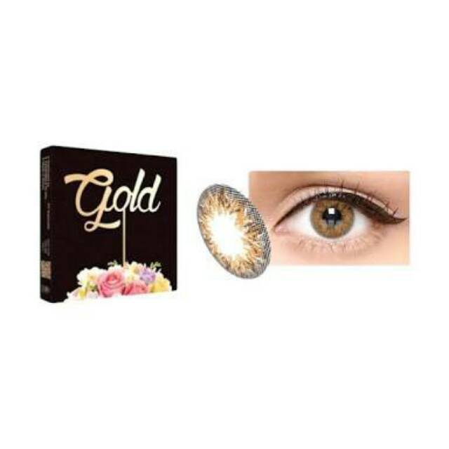 ice gold softlens warna diameter besar 15 mm tanpa pinggiran hitam mirip nobluk ready minus