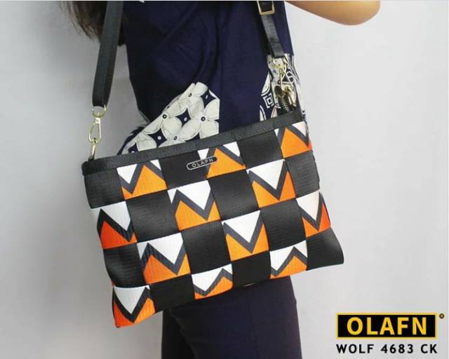 Tas selempang wanita OLAFN / Clutch model tikar berkualitas dan termurah