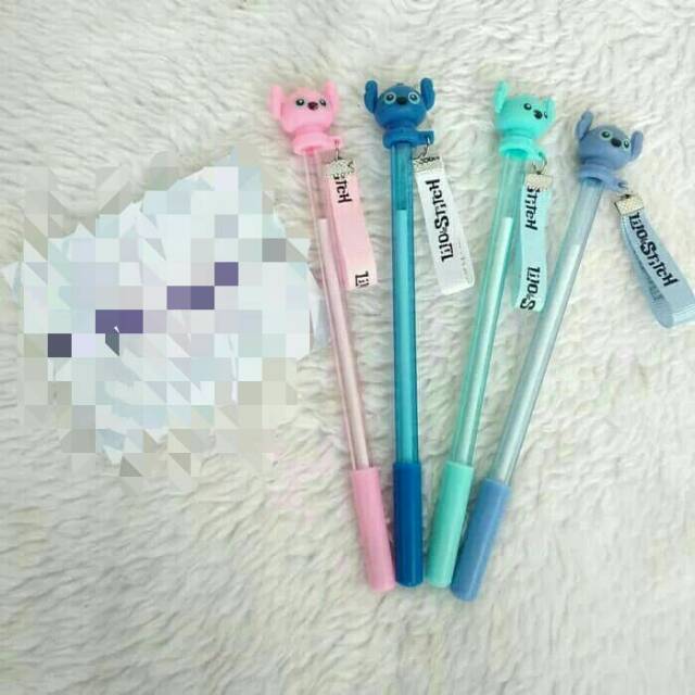 

Pulpen Gel karakter Stitch tali lucu