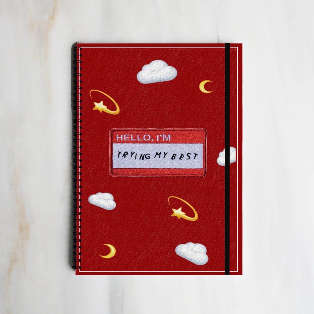 

TRYING MY BEST Spiral Ruled Notebook Diary Journal Office School Supplies Buku Tulis