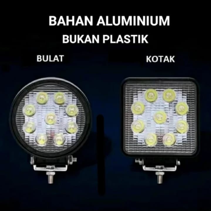 Lampu Sorot Mini Led Worklight lampu tembak 27watt 9 Mata