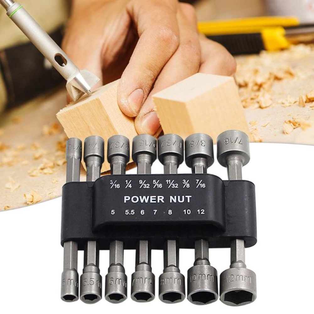 isi 9pcs / 14pcs Kunci Sok Drilling / Hex Nut / Mata Roofing Hex Socket Set Kunci Mobil Motor