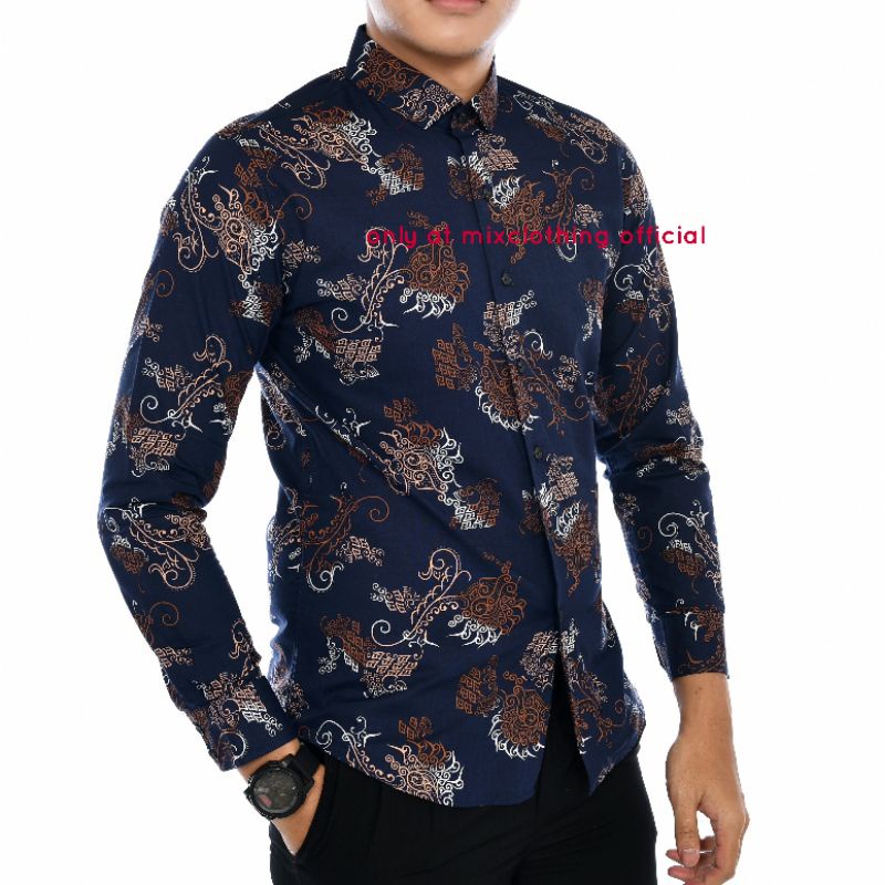 BAJU KEMEJA BATIK PRIA SLIM FIT LENGAN PANJANG COLIN DION CBL 876