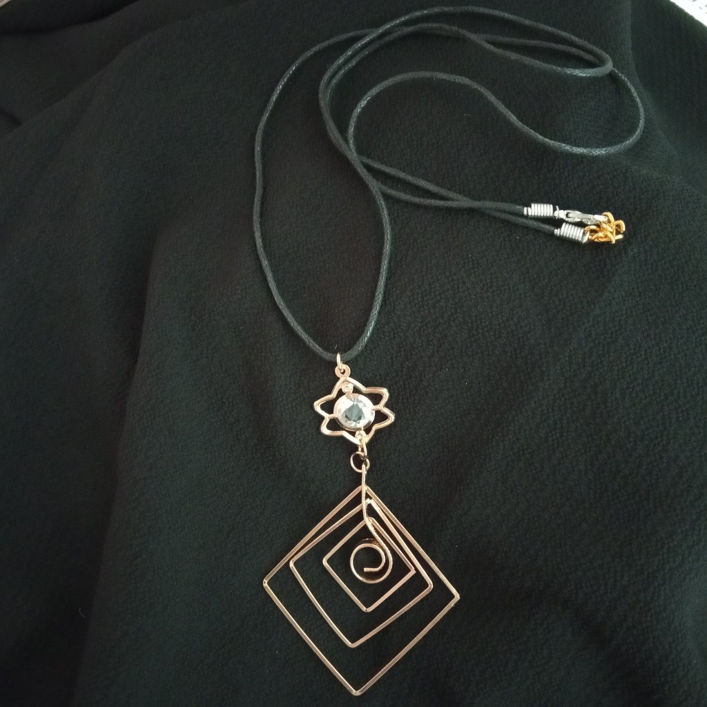 Kalung Tali Panjang Liontin Minimalis - Inceptio Charm - Aksesoris Fashion Kalung Hijabers Handmade 