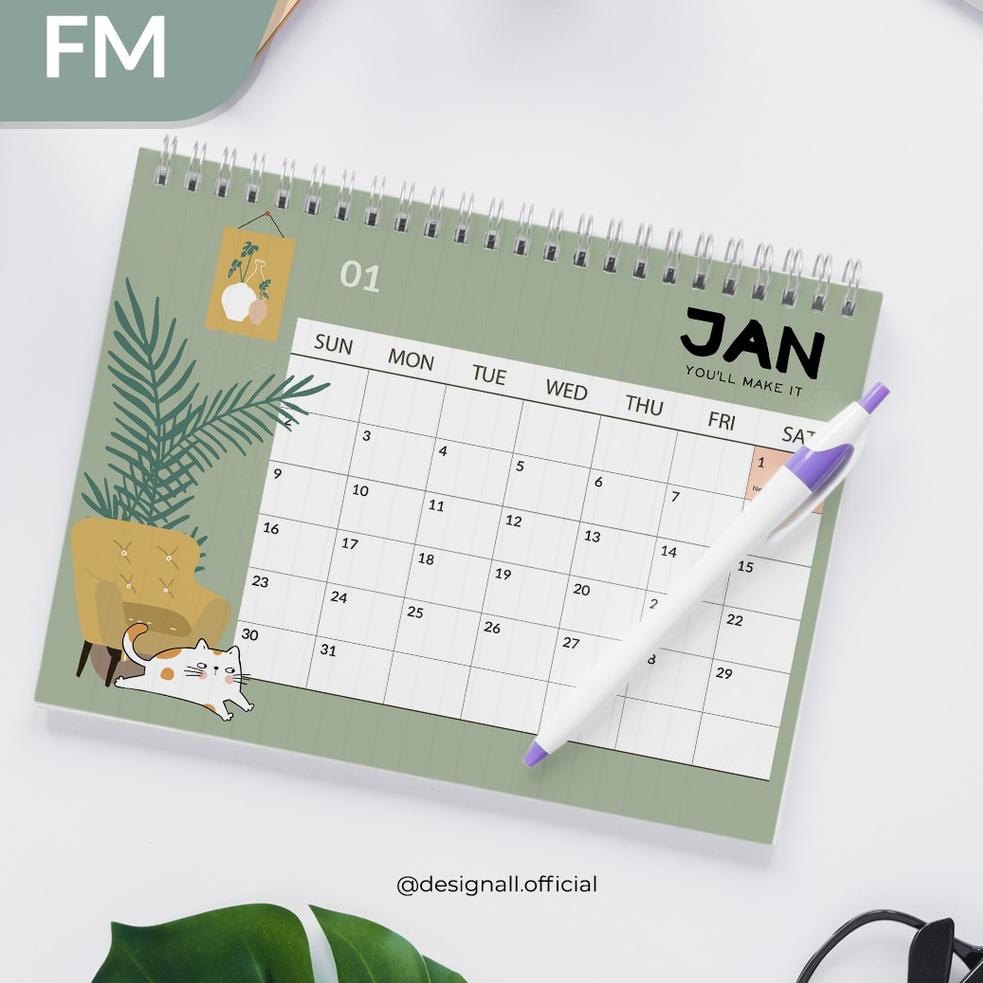 

[PROMO VQB88] Designall Kalender Meja / Kalender Duduk Aesthetic Tahun 2022 Spiral FM Best Seller