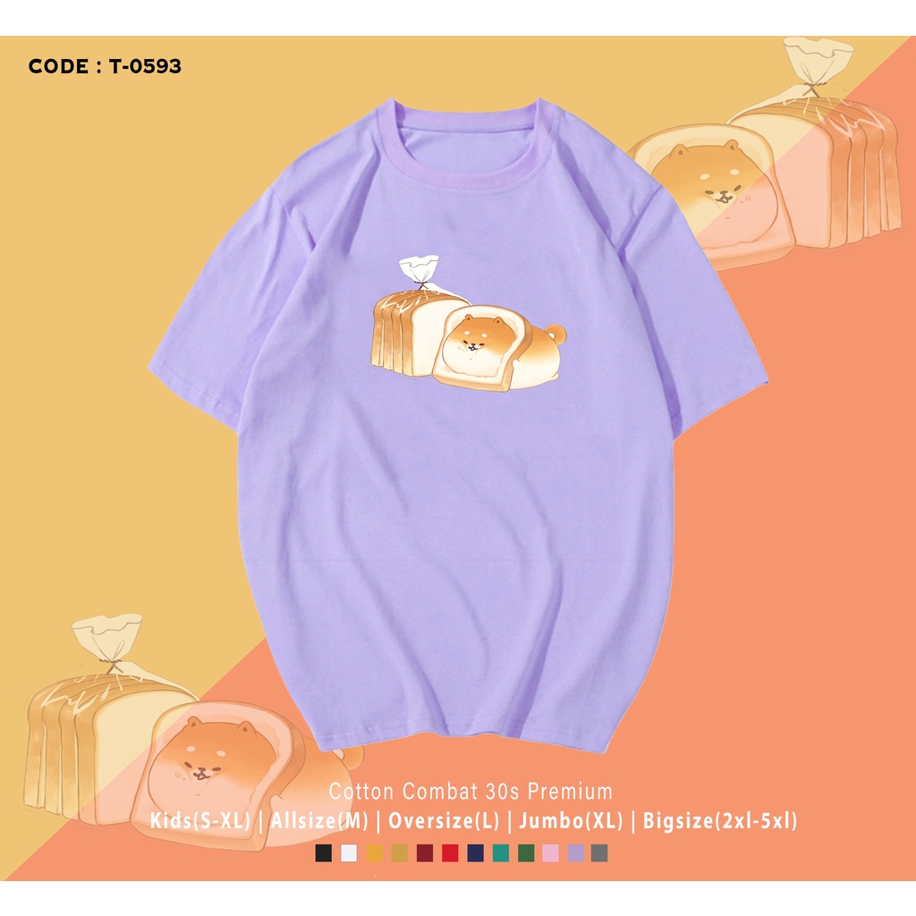 T-SHIRT SHIBA INU BREAD / KAOS SANTAI / DOG LOVER / COMBED 30S / IMPORT / BAJU SANTAI