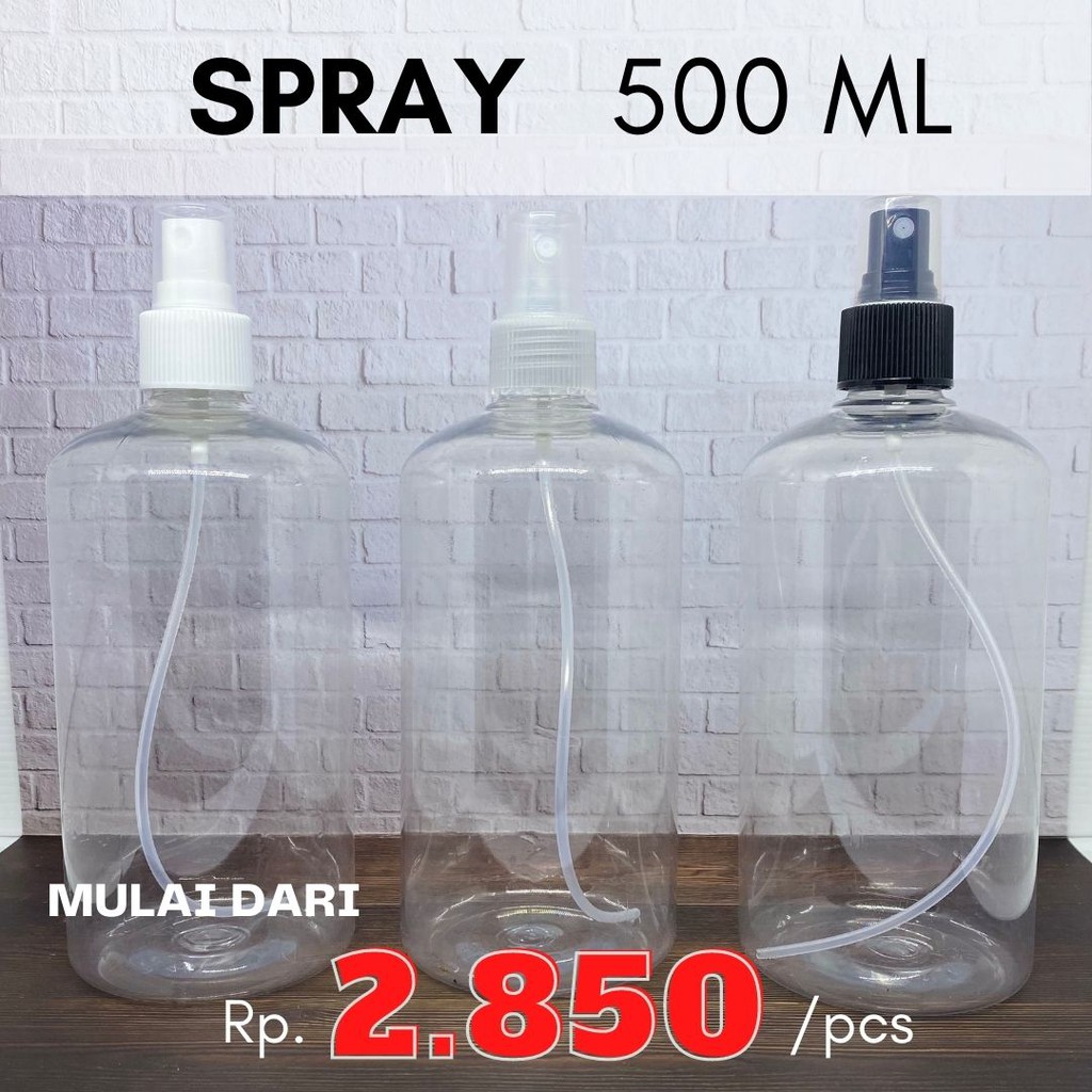 BOTOL SPRAY 500ml PET ( isi ulang hand sanitizer, facemist , parfum )