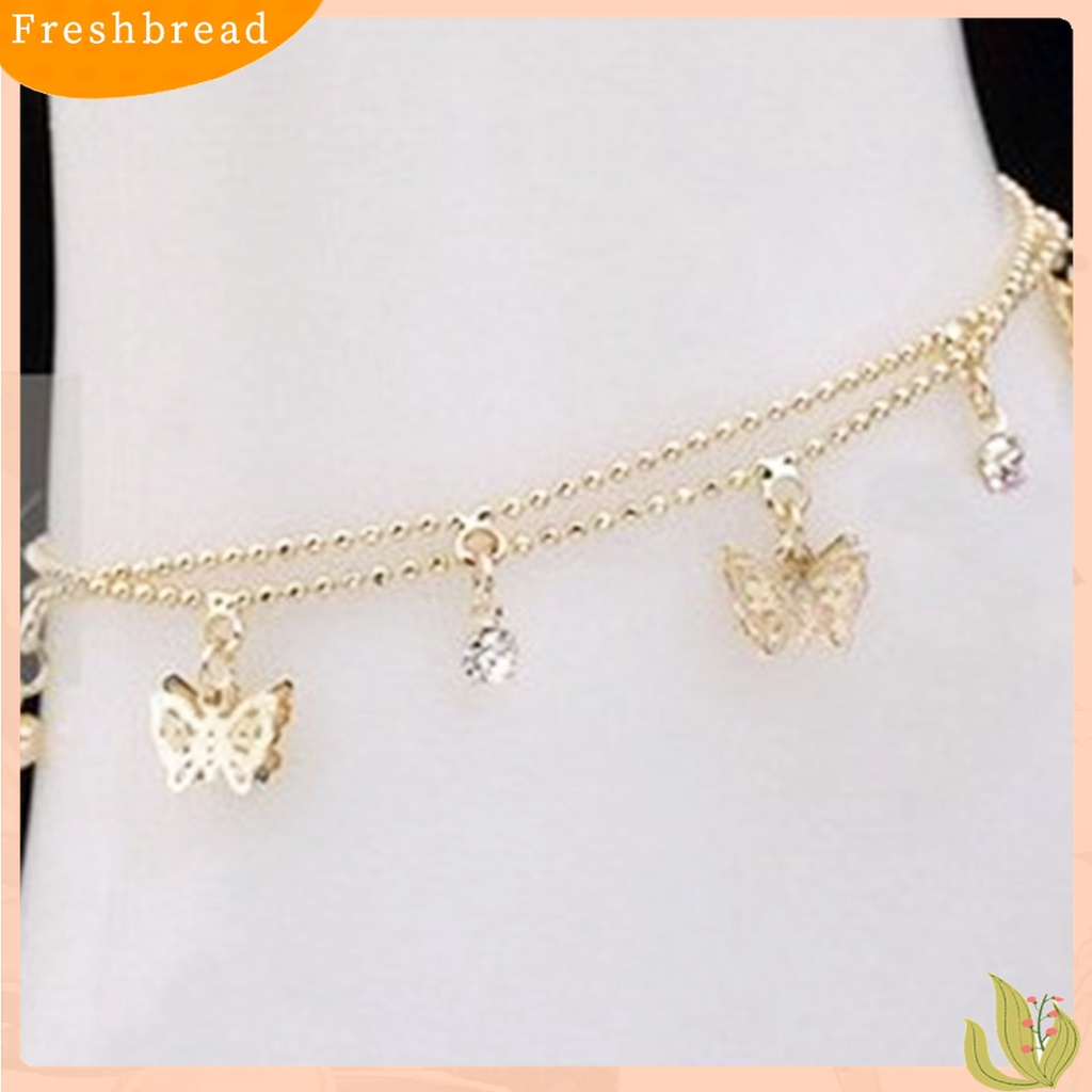 Terlaris Bracelets Butterfly Pendant All-Match Alloy Double-Layer Anklet for Office