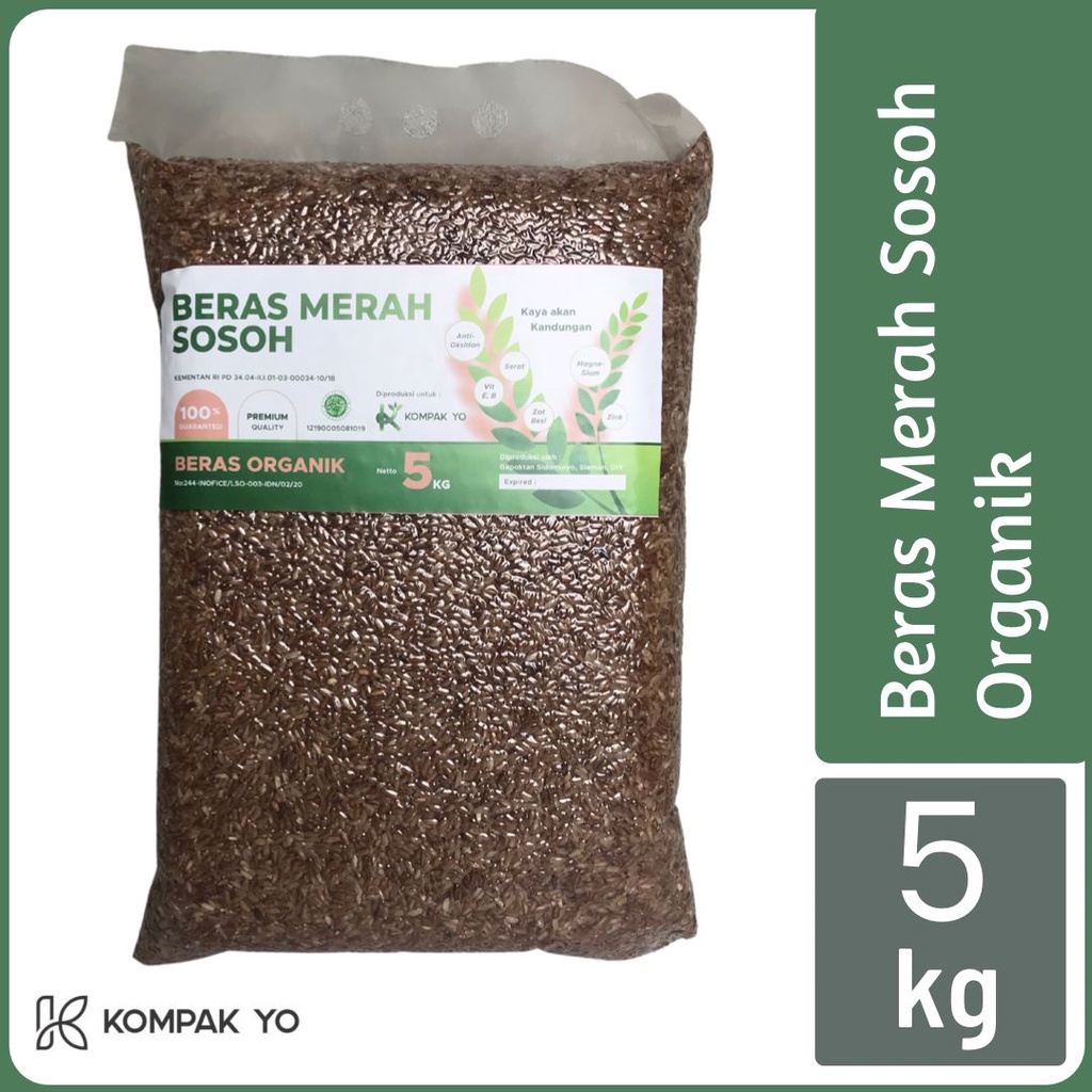 

Kompak Mart - Beras Merah Sosoh Organik 5 Kg - Beras Diet Pencegah Kolesterol