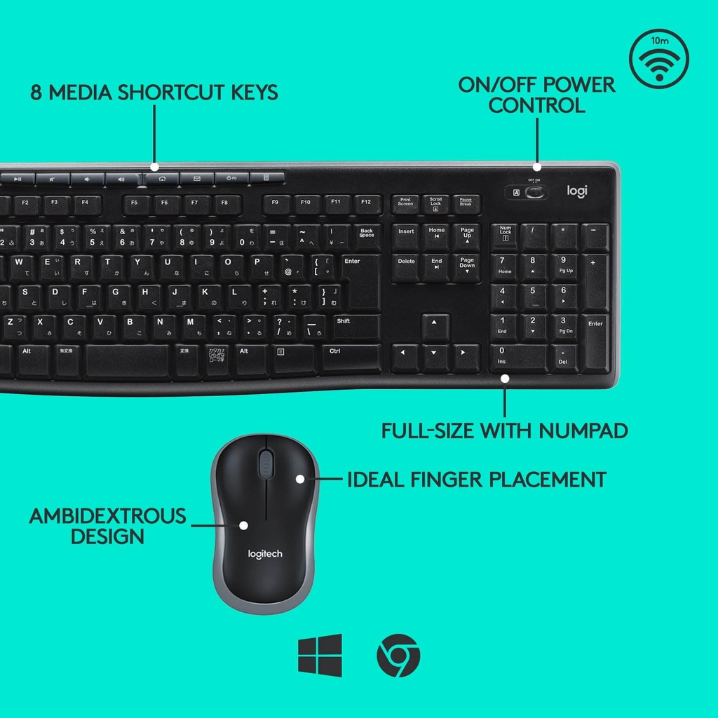 Logitech Keyboard + Mouse Wireless MK270R