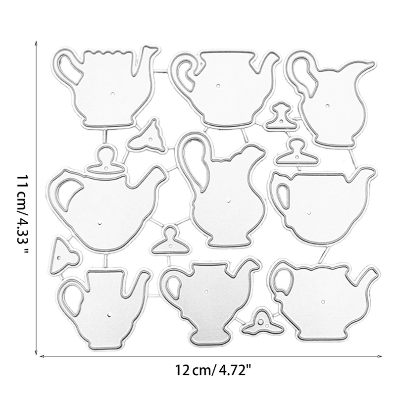 Cetakan Stensil Cutting Dies Motif Pot Bunga Bahan Metal Untuk Scrapbook / Craft Handmade