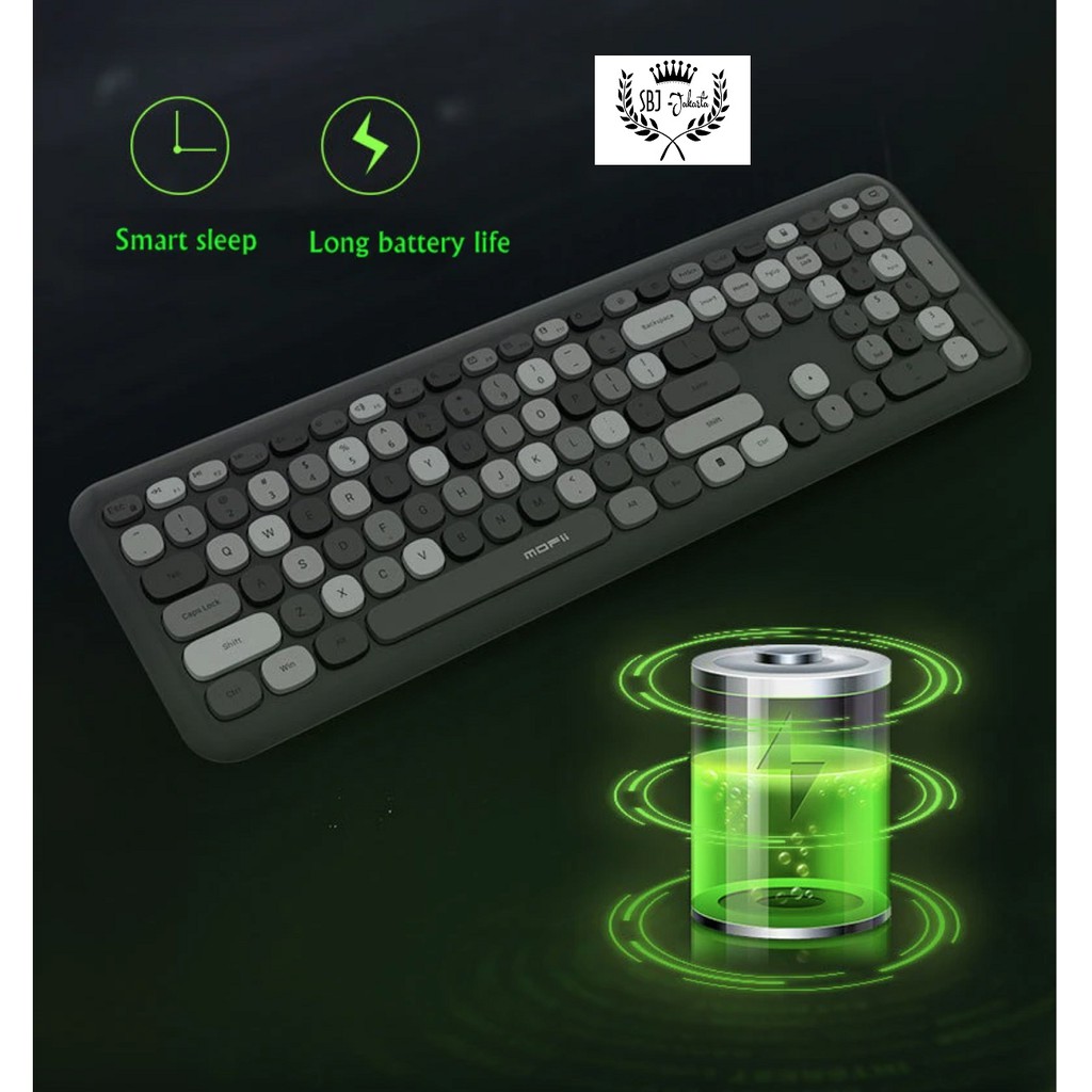 Mofii Keyboard Mouse set PREMIUM Wireless USB 2.4G Chocolate keyCap Ergonomic Design SBJ-C03