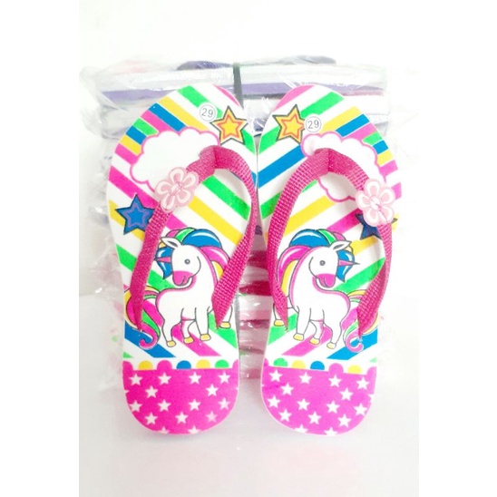 Arkn-SandaL Anak FLAT kuda poni/RAINNBOW-unicorn