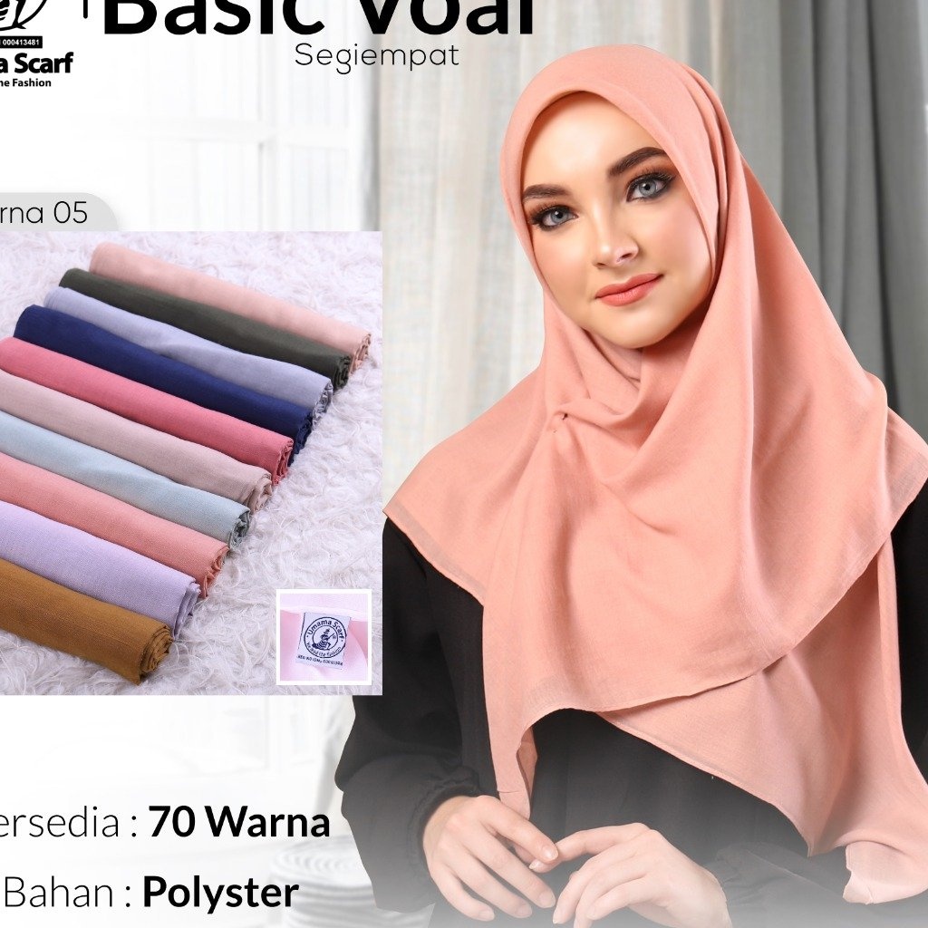 Hijab Segi empat Basic Voal Umama edisi sekolah