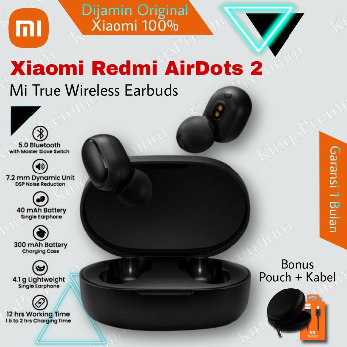 Xiaomi Redmi Mi Airdots 2 TWS Earbuds Wireless Earphone Original 100