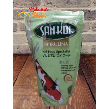 SAN KOI Sankoi Spirulina 1kg S &amp; M Small Medium Pakan Makanan Ikan Koi