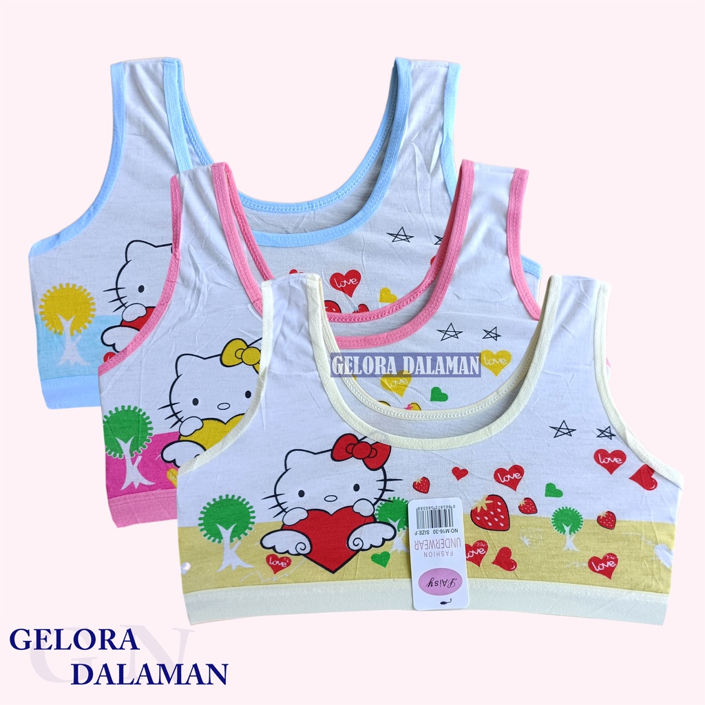 6 Pcs Miniset Anak Perempuan Remaja Pakaian Dalam Motif Gambar Kartun