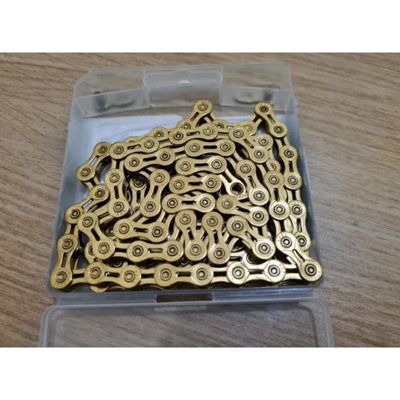 Termurah Chain Rantai Sepeda KMC X9EL gold 9 Speed. Emas 9sp sp Hollow Plates Compatible dengan shimano sram ybn