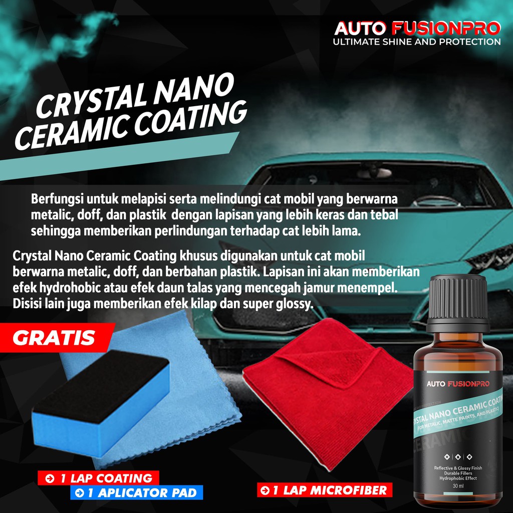Jual Crystal Nano Ceramic Coating Untuk Cat Metalic, Doff dan Plastik