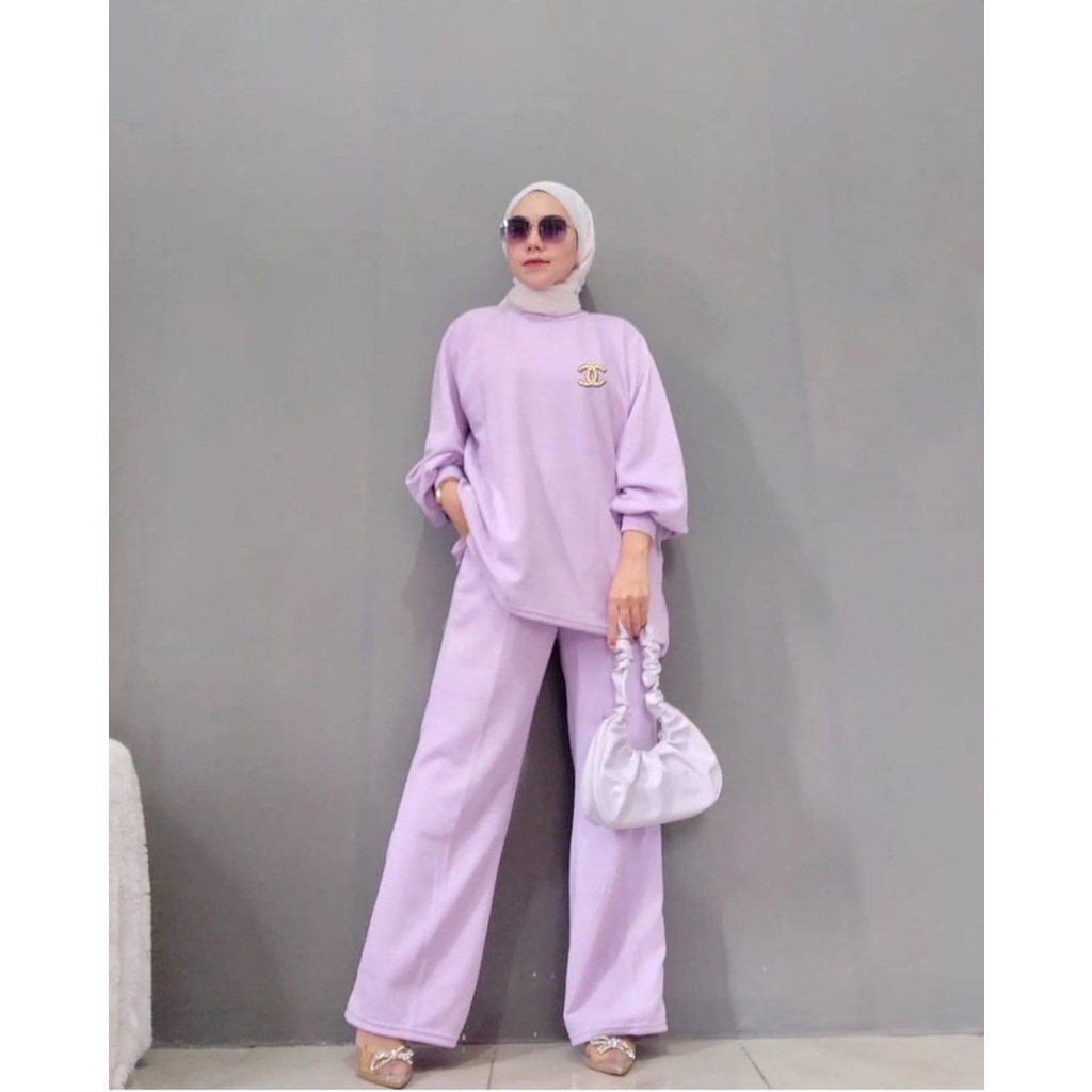 PCS SET RONA 4 UKURAN L XL XXL 3XL FASHION PAKAIAN WANITA SETELAN ATASAN DAN CELANA ED