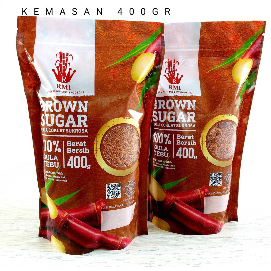 

Brown Sugar premium 400gr gula merah sukrosa alami dari tebu pilihan