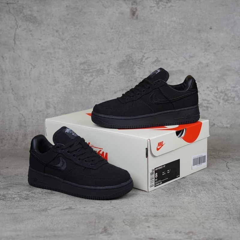 Nike Air  Force 1 Low X Stussy Fossil Stone Black