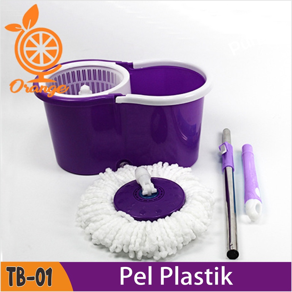 Spin Mop Alat Pel Putar Plastik Praktis 2 kain WD