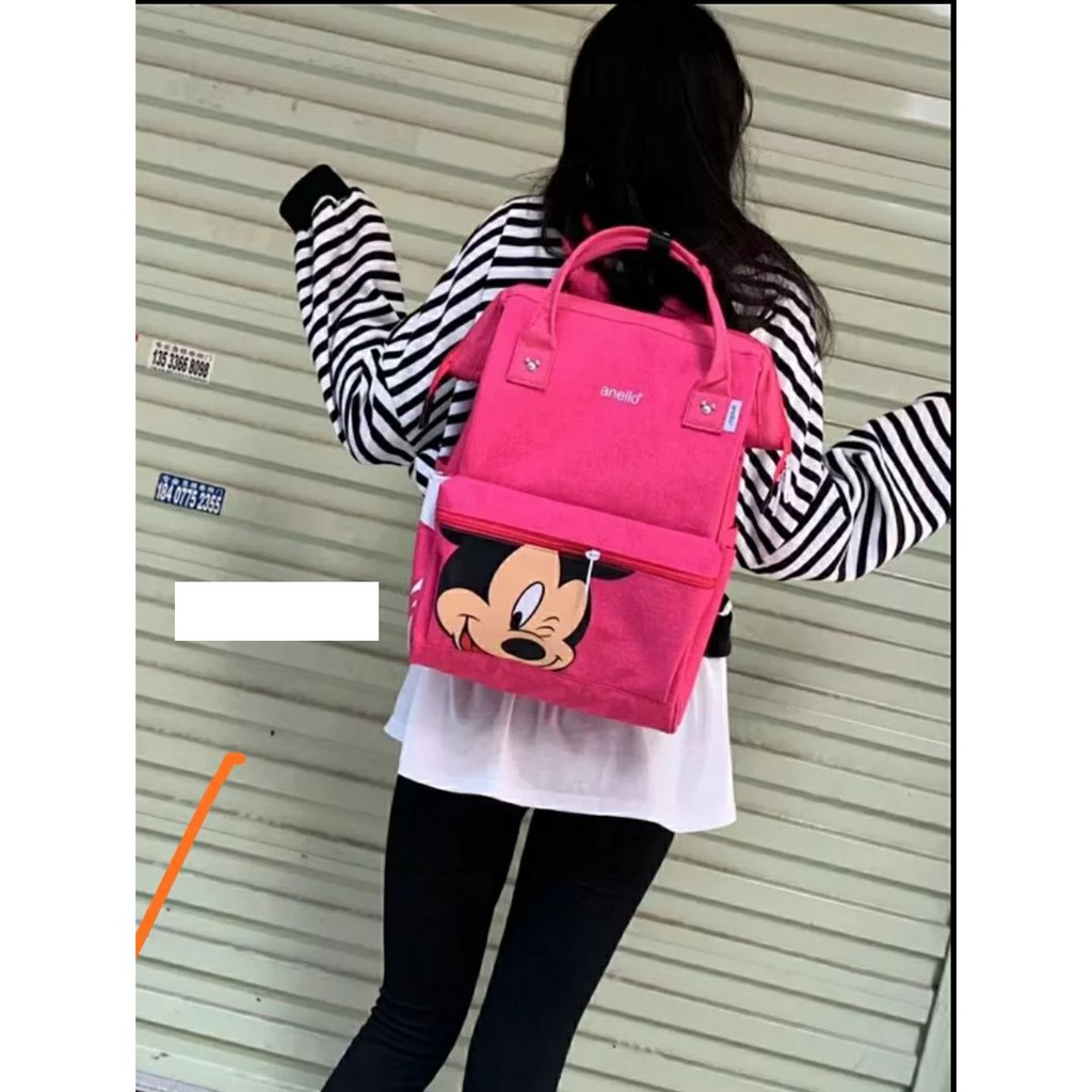 Tas Ransel Wanita Remaja Kapasitas Besar / Tas Sekolah Anak Perempuan Murah  SD, SMP Model Style Korean VIRAL Tas Sekolah Anelo Micky Anak