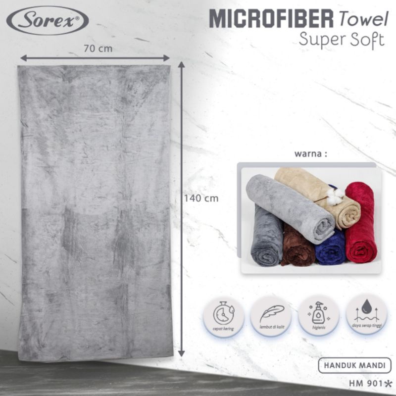 SOREX MURAH HANDUK MANDI ANAK DAN DEWASA MICROFIBER TOWEL HM881 / HM885 / HM888 / HM901 / HM902 SUPER SOFT LEMBUT