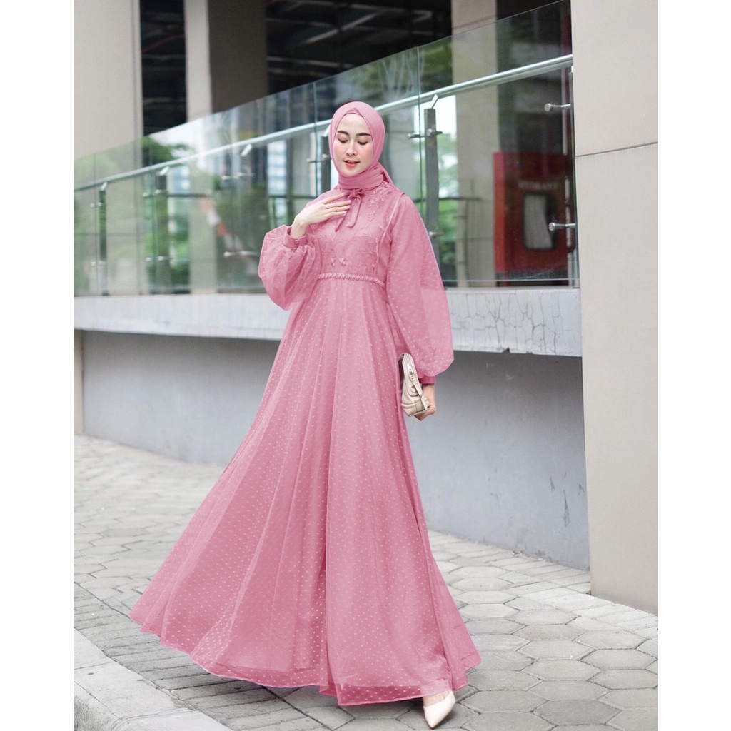 O2 Fashion / Maxi Sheren  / bisa cod / Gamis wanita / Model Tebaru / Pakaian muslim wanita