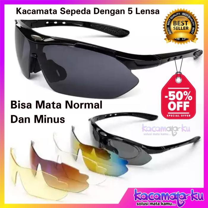 Kacamata Gowes Sepeda Sporty Lensa Minus Polarized Gratis Lensa Minus - Mata Normal Kacamata-KU