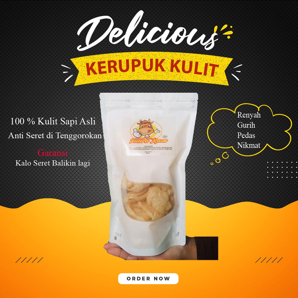 

Kerupuk Kulit Sapi Asli Rasa juara enak dan Gurih