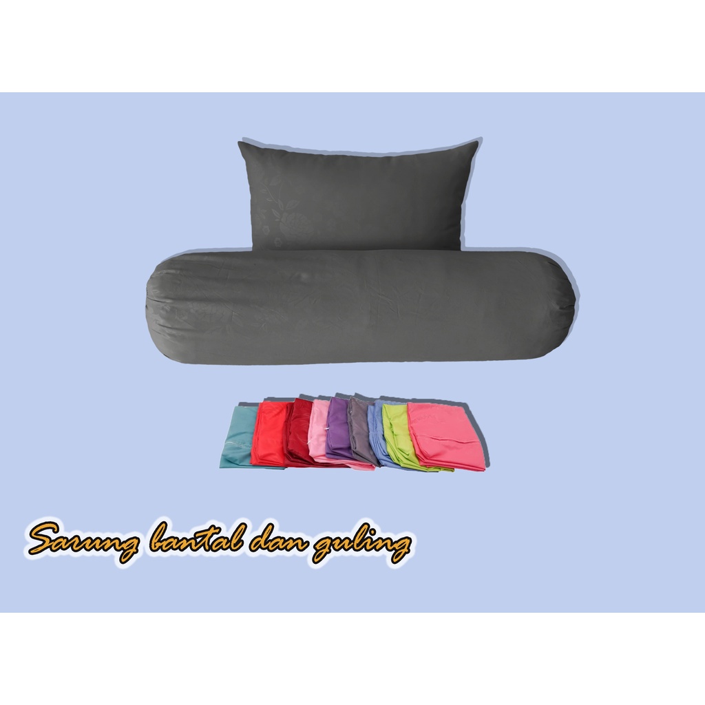 Sarung Bantal / Guling Polos Warna/ Motif Emboss Bahan Katun lembut Murah