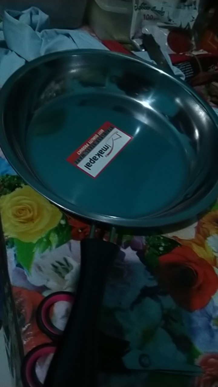 Kuali Stainless Frypan Set Uk 22,24(polos) & 24.26(warna) / Wajan Pengorengan / Pegangan Anti Panas