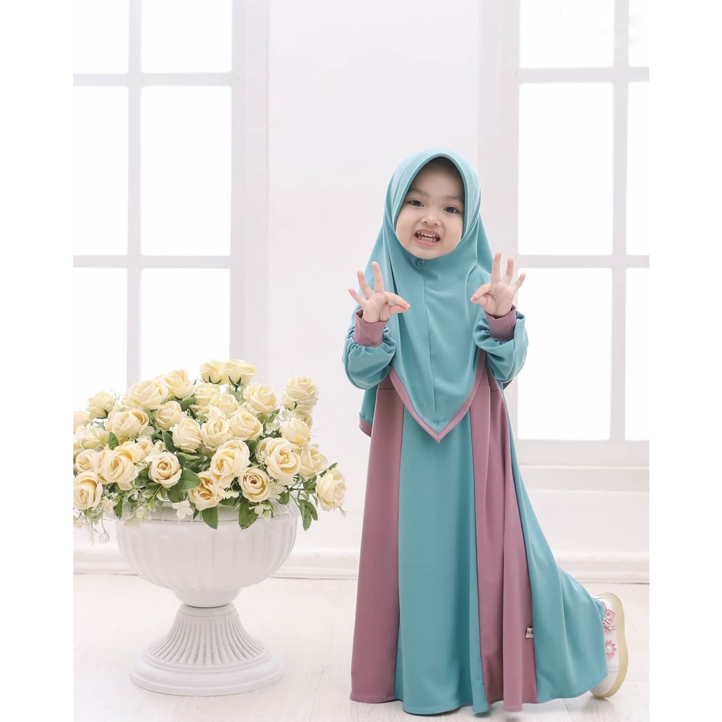 MRA - Gamis Anak Muslim Zahra gamis set hijab usia 9-12 tahun