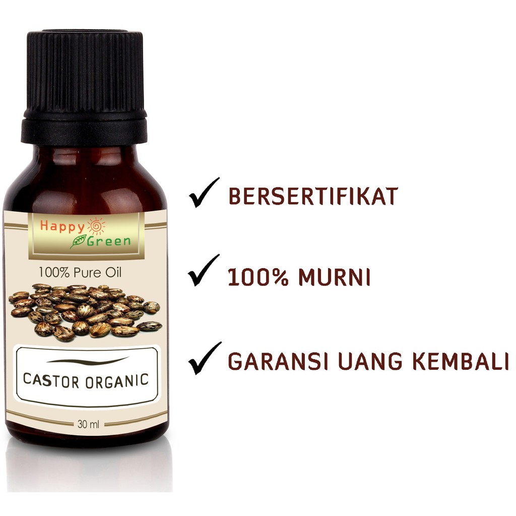 HAPPY GREEN ORGANIC Castor Oil  - Minyak Jarak ORGANIK Murni