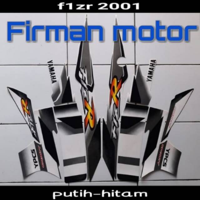 Striping stiker list body fizr f1zr 2001 putih hitam