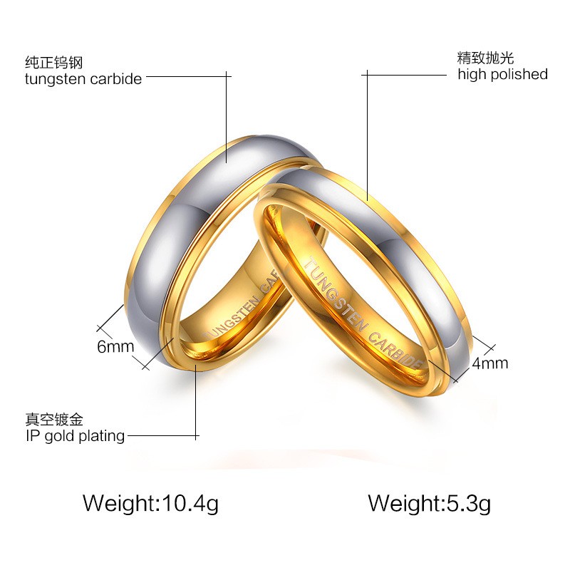 [ SALE ] Cincin Couple Emas Perhiasan Titanium Couple Ring Tunangan / Nikah / Pasangan / Kawin CP013