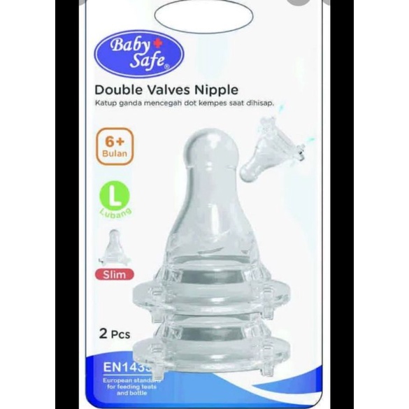 Baby safe Double valves  nipple 6+ L Slim