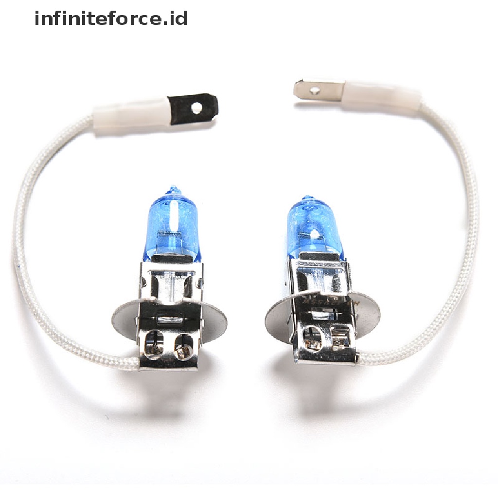 (Infiniteforce.Id) 2pcs Lampu Depan Halogen H3 Super Terang 12v 55w Warna Putih Untuk Mobil