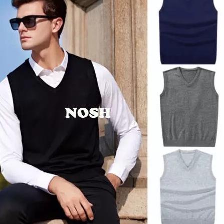 ❆ Rompi Rajut Pria Polos - Ian / Rompi Cowok / Rompi Pria Polos NOSH ™